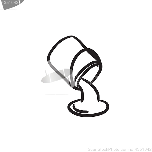 Image of Paint pouring from bucket sketch icon.