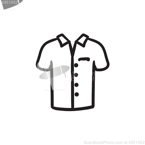 Image of Polo shirt sketch icon.