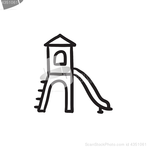 Image of Playground with slide sketch icon.
