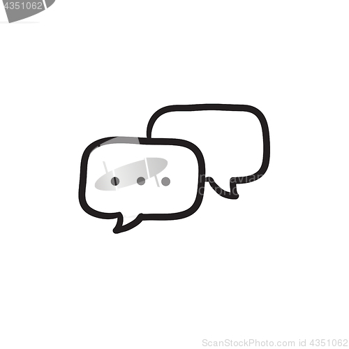 Image of Speech squares sketch icon.