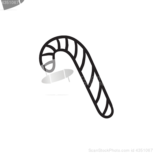 Image of Candy cane sketch icon.