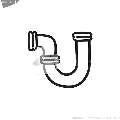 Image of Water pipeline sketch icon.