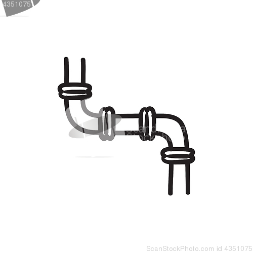 Image of Water pipeline sketch icon.