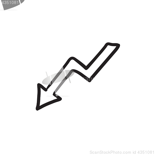 Image of Arrow downward sketch icon.