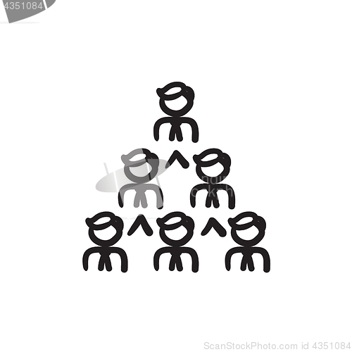 Image of Business pyramid  sketch icon.