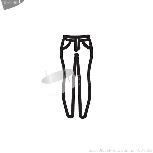 Image of Female jeans sketch icon.