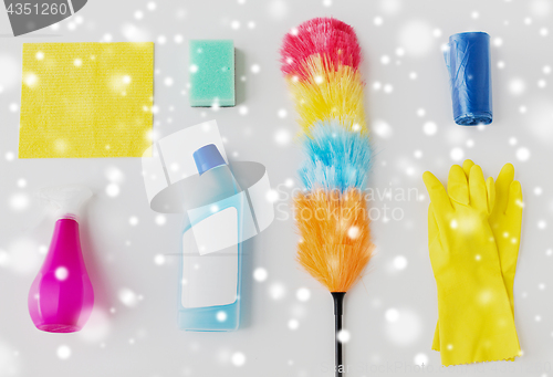 Image of cleaning stuff on white background