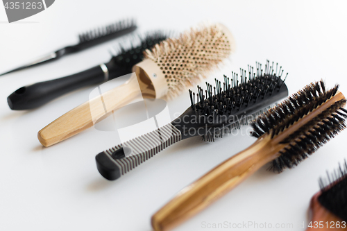 Image of different hair brushes or combs