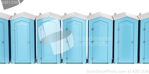 Image of Portable plastic toilets on white