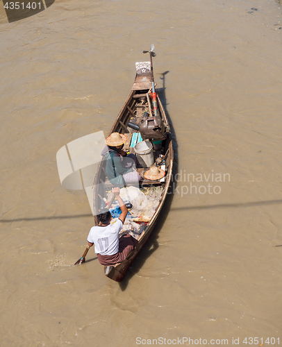 Image of Fishing vessel on Dala River, Myanmar