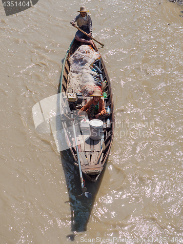 Image of Fishing vessel on Dala River, Myanmar