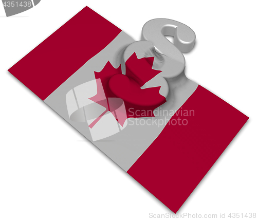 Image of canada flag and paragraph symbol - 3d illustration