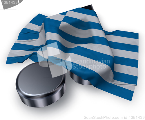 Image of music note and flag of greece - 3d rendering