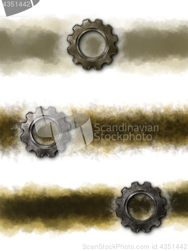 Image of gear wheel banner background - 3d rendering