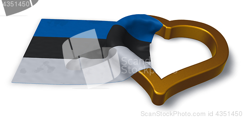 Image of flag of estonia and heart symbol - 3d rendering