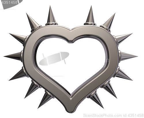 Image of heart symbol with prickles - 3d rendering