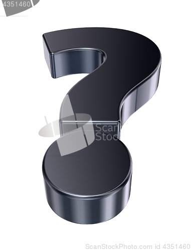 Image of metal question mark on white background - 3d rendering