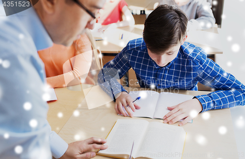 Image of group of students and teacher at school classroom