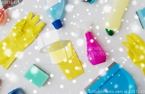 Image of cleaning stuff on white background