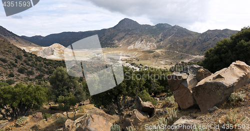 Image of View of Stefanos crater (in the middle), Nisyros. Greek island