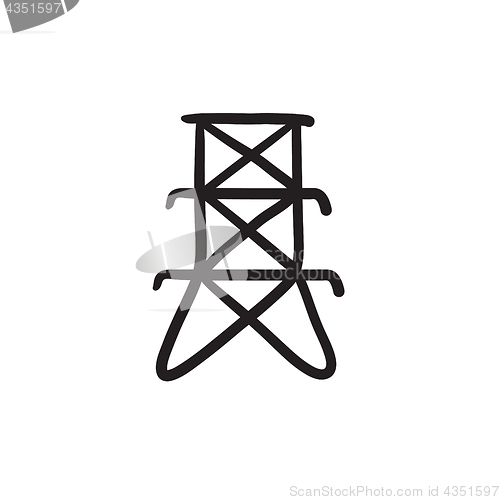 Image of Electric tower sketch icon.