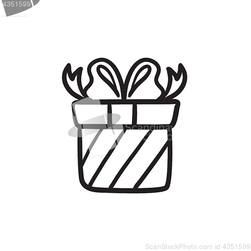 Image of Gift box sketch icon.