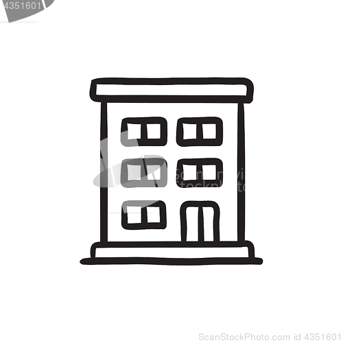 Image of Residential building sketch icon.