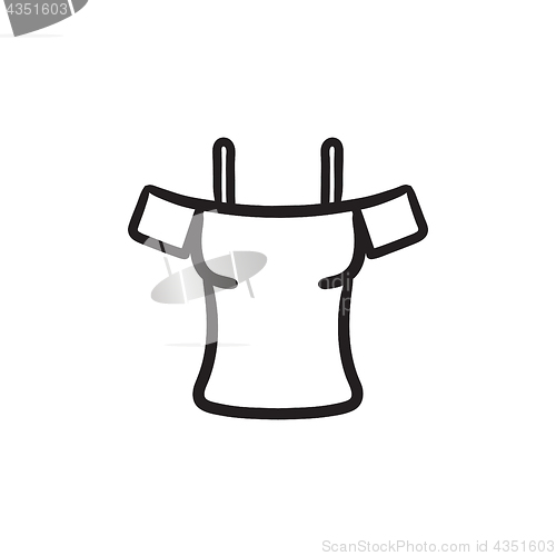 Image of Female shirt sketch icon.