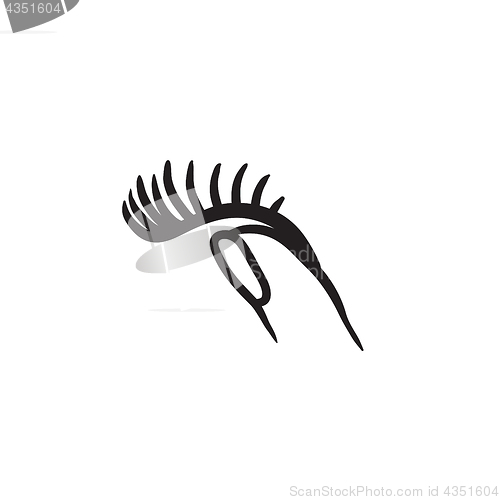 Image of False eyelashes sketch icon.