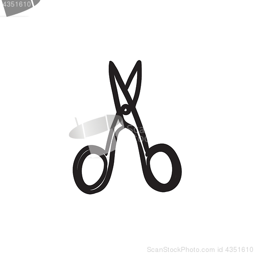 Image of Nail scissors sketch icon.