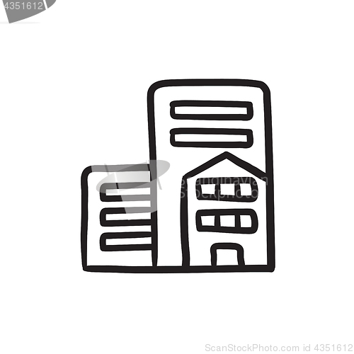 Image of Residential buildings sketch icon.