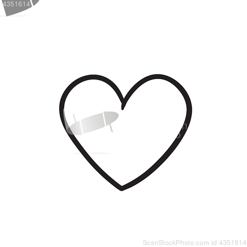 Image of Heart sign sketch icon.