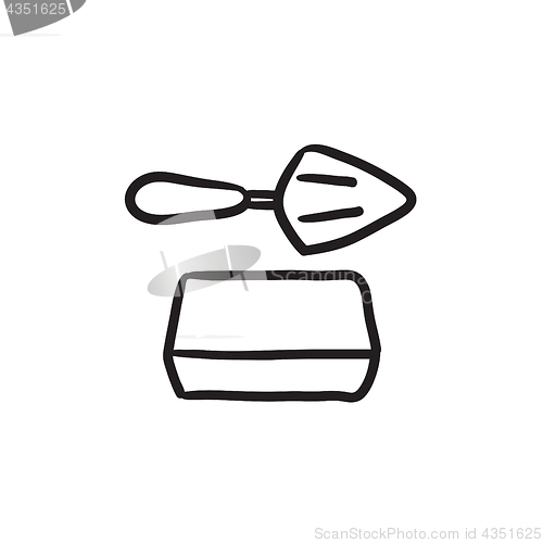 Image of Spatula with brick sketch icon.