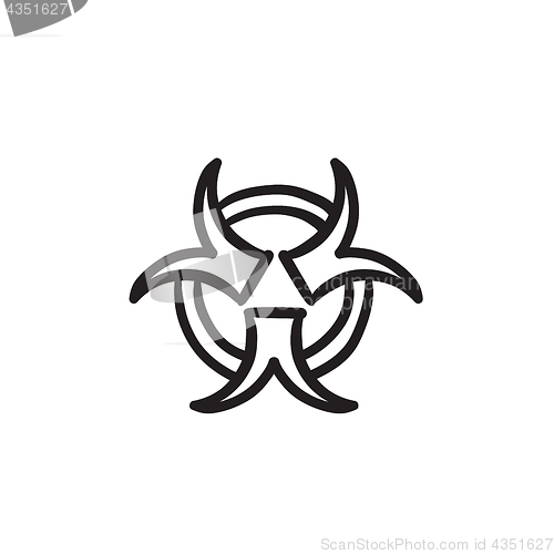 Image of Bio hazard sign sketch icon.