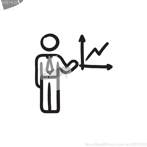 Image of Business report sketch icon.