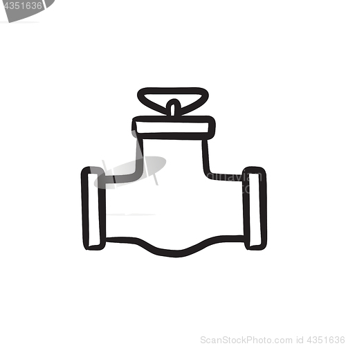 Image of Gas pipe valve sketch icon.