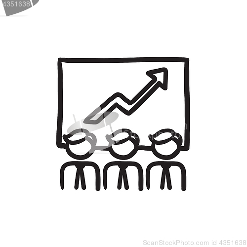 Image of Business growth sketch icon.