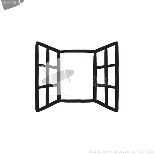 Image of Open windows sketch icon.