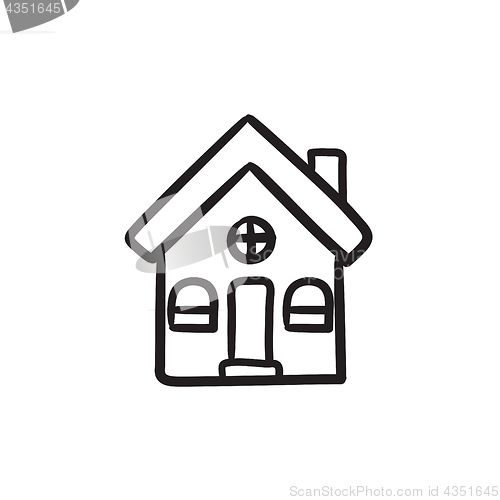 Image of Detached house sketch icon.