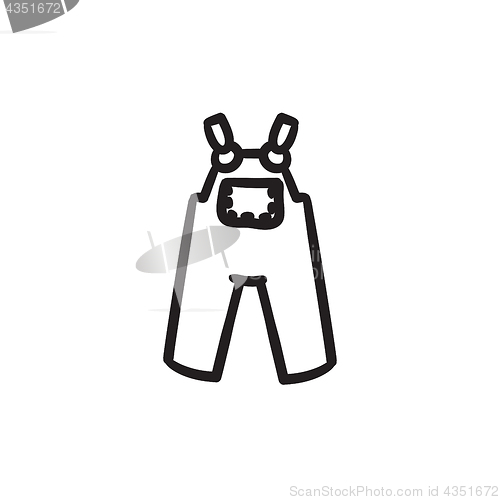 Image of Baby overalls sketch icon.