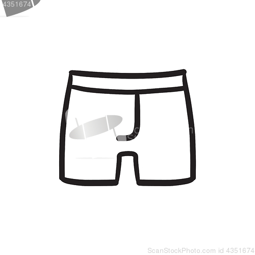 Image of Male underpants sketch icon.