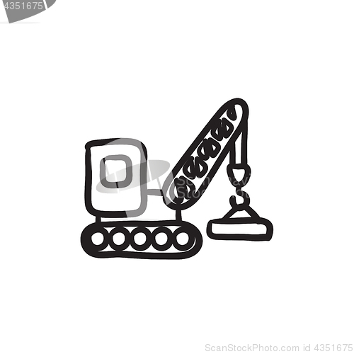 Image of Lifting crane sketch icon.