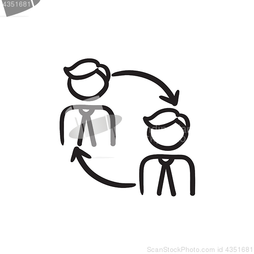 Image of Staff turnover sketch icon.