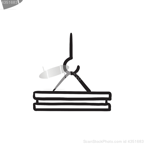 Image of Crane hook sketch icon.