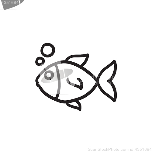 Image of Small fish sketch icon.