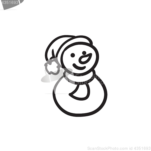 Image of Snowman sketch icon.