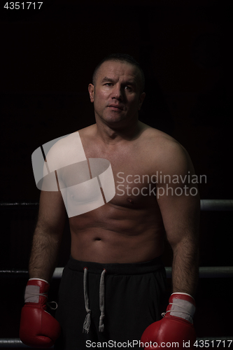 Image of portrait of muscular professional kickboxer