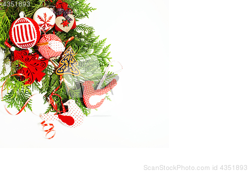 Image of christmas decoration isolated , white background for post card g