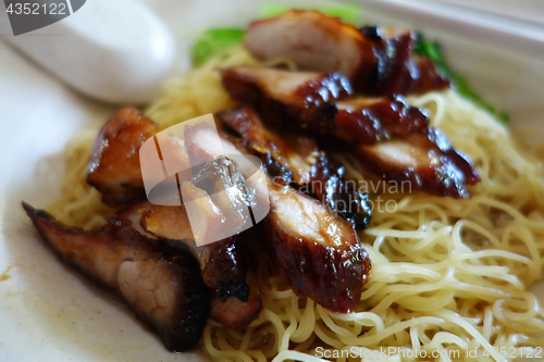 Image of Popular Singapore Chinese street food, wantan mee