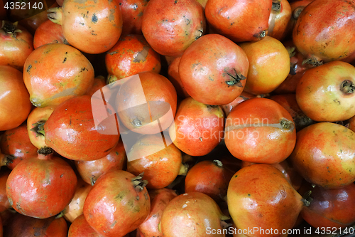 Image of Fresh pomegranates on the farmer market